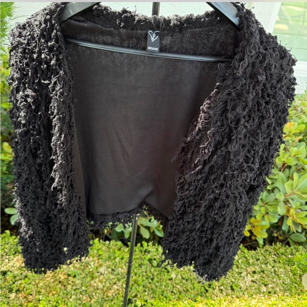 Black Textured Women's Sweater